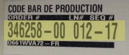 Patio door production number location